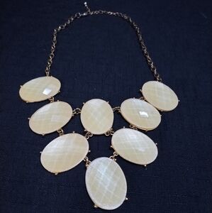 Elegant Pineapple Gold Toned Necklace with Yellow Cream Accents